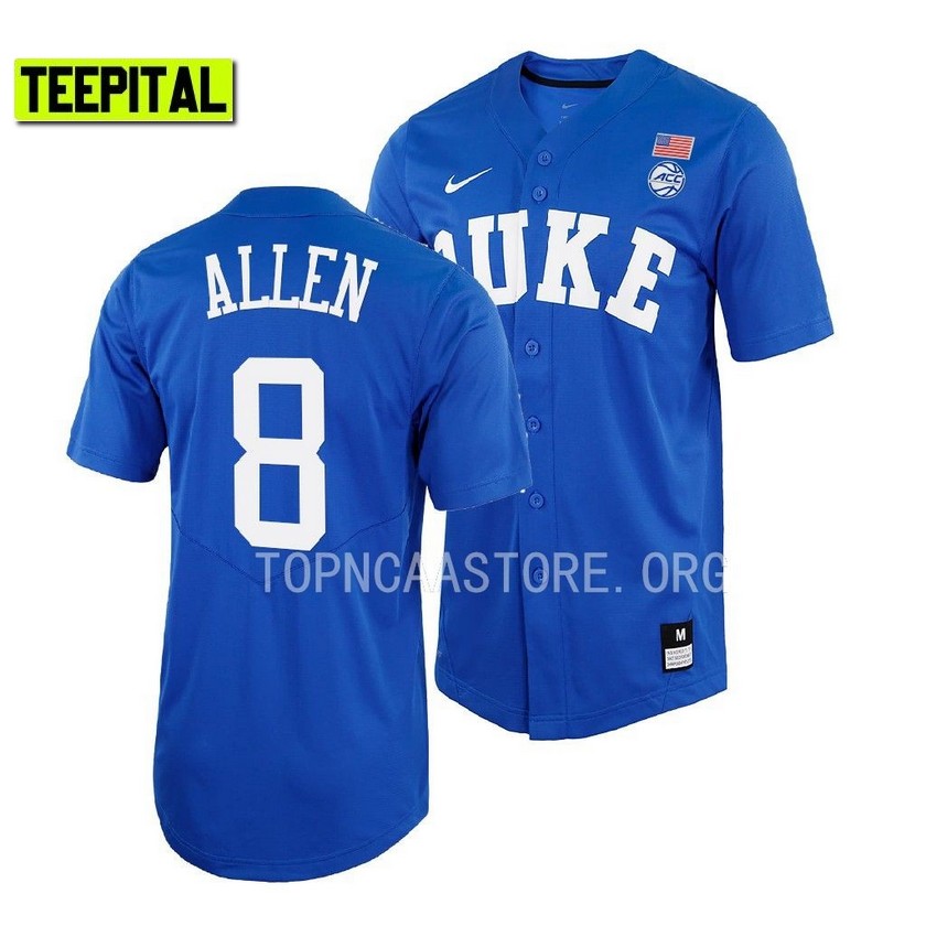 Duke Blue Devils Josh Allen College Baseball Royal Full-Button Jersey