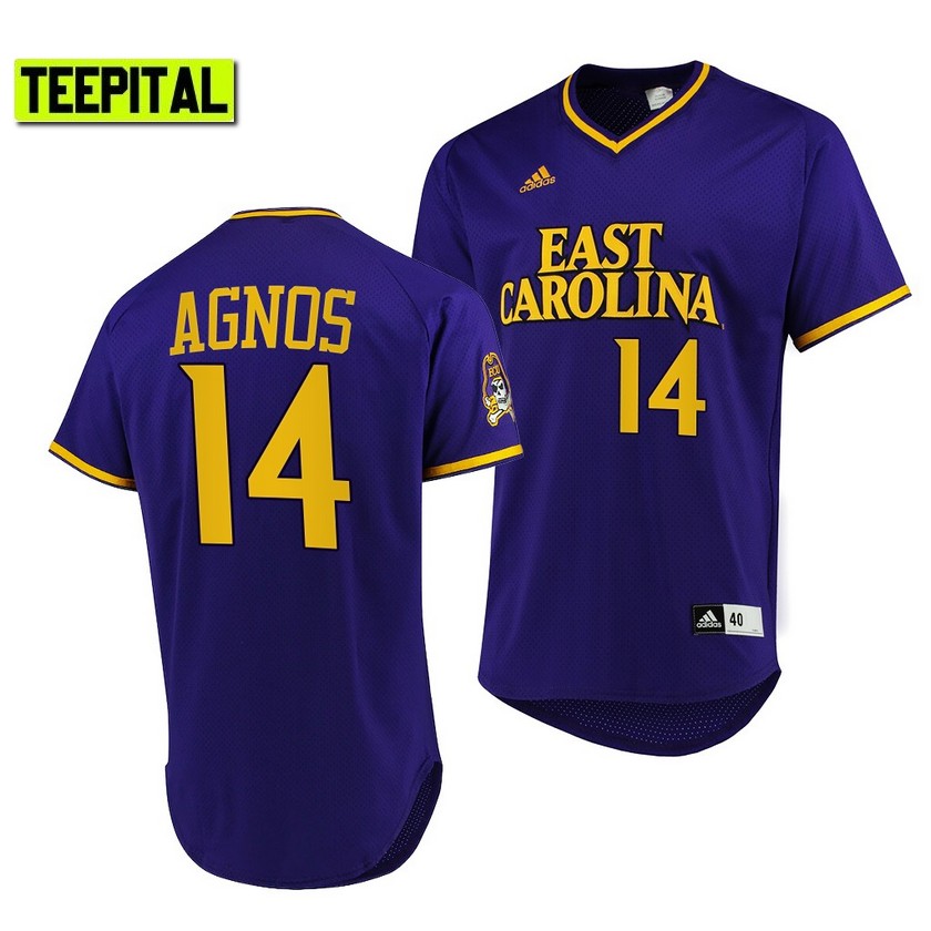 ECU Pirates Zach Agnos College Baseball Jersey Purple