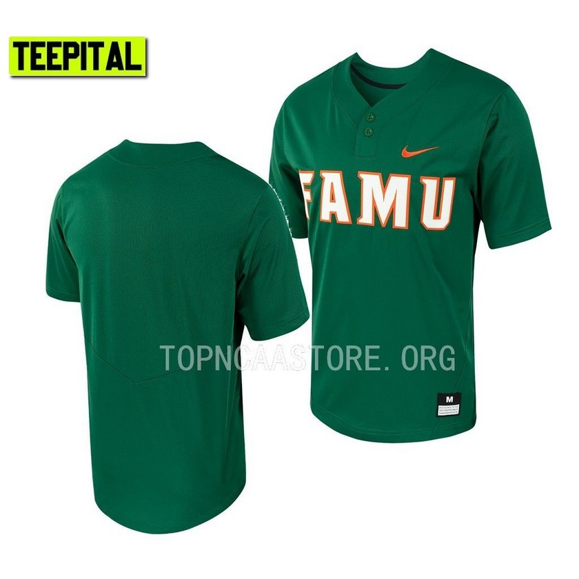 Florida A&M Rattlers College Baseball Green 2-Button Jersey