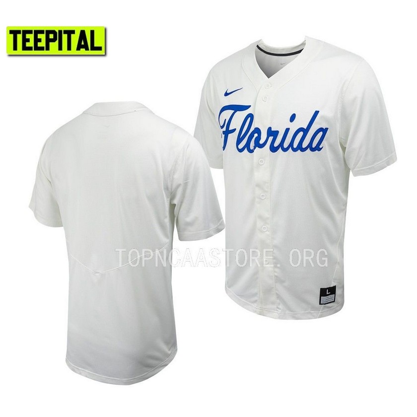 Florida Gators College Baseball White Full-Button Jersey